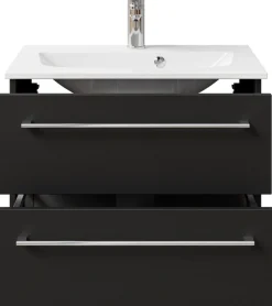 Saphir Waschtisch »Serie 6025 Mineralmarmor-Waschtisch mit Unterschrank, 67 cm breit« 2 Stk. tlg. Waschplatz mit 2 Schubladen, hängend, verschiedene Ausführungen