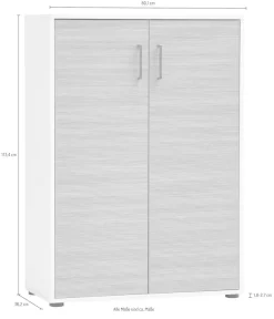 Schildmeyer Aktenschrank »METZ, 2 Türen in Canello, Höhe 113,4 cm, 6 Fächer, MADE IN GERMANY« 1 Stk. tlg. Fronten in Canello,MADE IN GERMANY