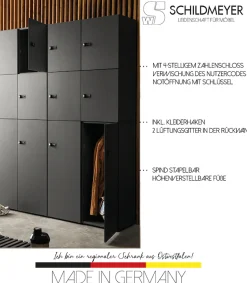 Schildmeyer Garderoben-Set »Locked, Garderoben Spint Set, Made in Germany, B: 45,5 cm« 4 Stk. tlg.