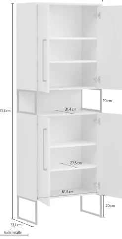 Schildmeyer Hochschrank »Limone, Hochschrank, Made in Germany, B: 65 cm« Solide Verarbeitung - Dieses Produkt ist in Deutschland gefertigt