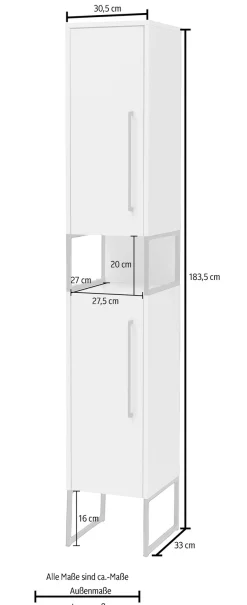 Schildmeyer Hochschrank »Limone, Hochschrank, Made in Germany, B: 30,5 cm« Solide Verarbeitung - Dieses Produkt ist in Deutschland gefertigt