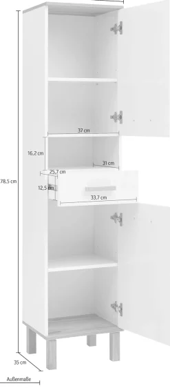 Schildmeyer Hochschrank »Padua« Füße aus Massivholz
