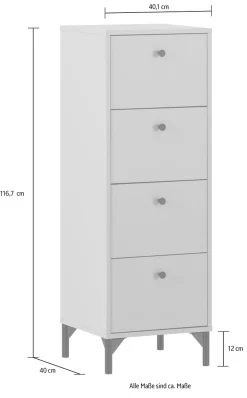 Schildmeyer Kommode »Smash, Kommode,melaminharzbeschichtet, Made in Germany, B: 40 cm« Solide Verarbeitung - Dieses Produkt ist in Deutschland gefertigt