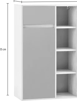Schildmeyer Midischrank »Mali, Breite 66 cm« Holzdekor mit fühlbarer Struktur, Grifflose Türöffnung