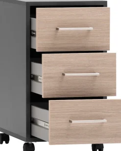 Schildmeyer Rollcontainer »METZ, 3 Schubkästen, fühlbare Holzstruktur, MADE IN GERMANY« 1 Stk. tlg. Canello Dekor mit fühlbarer Holzstruktur, Made in Germany