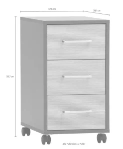 Schildmeyer Rollcontainer »METZ, 3 Schubkästen, fühlbare Holzstruktur, MADE IN GERMANY« 1 Stk. tlg. Canello Dekor mit fühlbarer Holzstruktur, Made in Germany