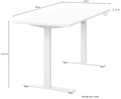 Schildmeyer Schreibtisch »Torge, Schreibtisch elektrisch, Made in Germany, B: 138 cm« 2 Stk. tlg. Solide Verarbeitung - Dieses Produkt ist in Deutschland gefertigt
