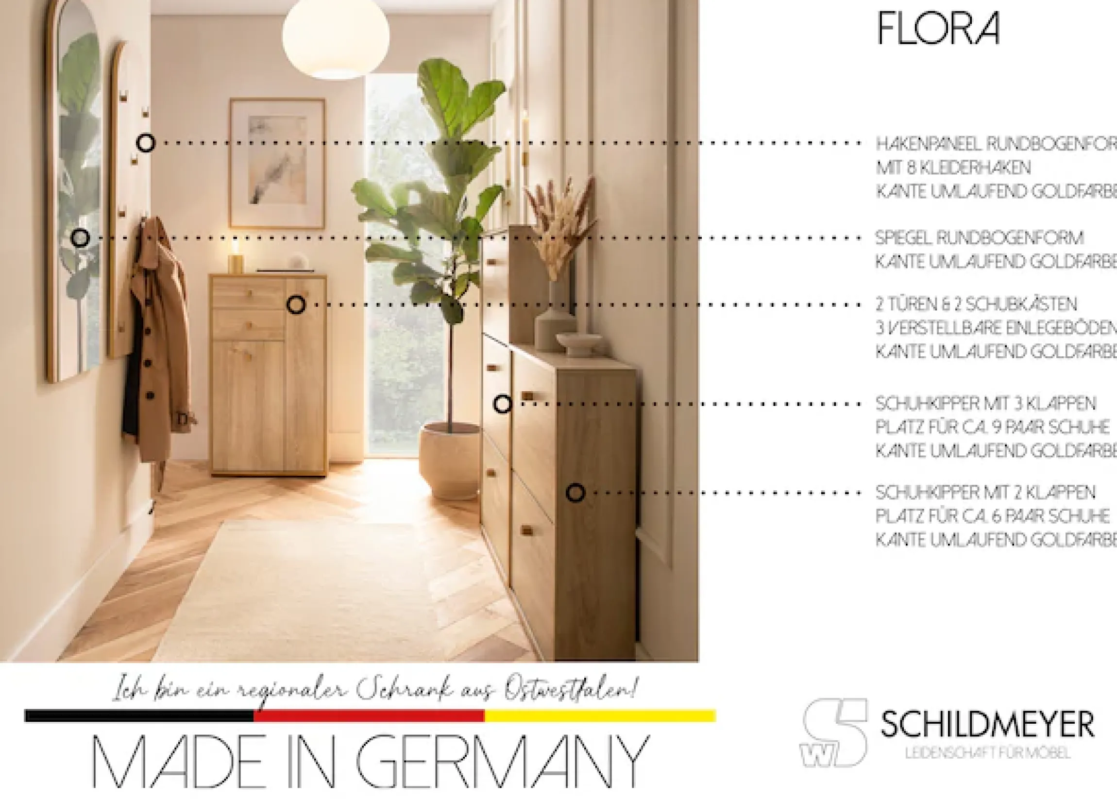 Schildmeyer Schuhschrank »Flora, Schuhkipper, Made in Germany, B: 60 cm« 1 Stk. tlg. Solide Verarbeitung - Dieses Produkt ist in Deutschland gefertigt