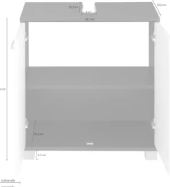 Schildmeyer Waschbeckenunterschrank »Mobes, Made in Germany« Breite/Höhe: 59,8/62,4 cm, Badschrank mit Doppeltür, Zwischenboden