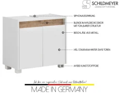 Schildmeyer Waschbeckenunterschrank »Cosmo, Waschbeckenunterschrank, Made in Germany, B: 56,9 cm« Solide Verarbeitung - Dieses Produkt ist in Deutschland gefertigt