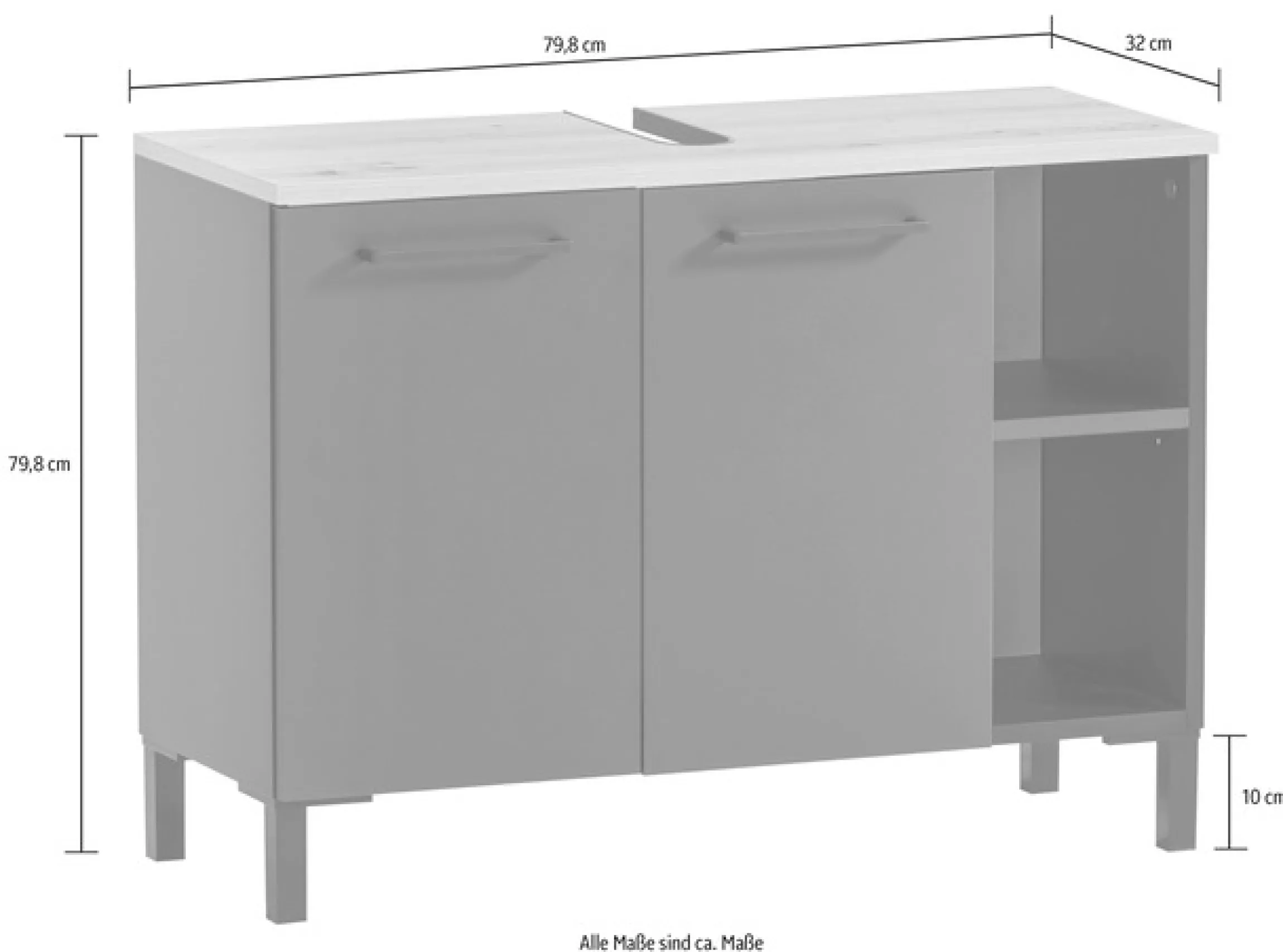 Schildmeyer Waschbeckenunterschrank »Malte, Waschbeckenunterschrank, Made in Germany, B: 80 cm« Solide Verarbeitung - Dieses Produkt ist in Deutschland gefertigt