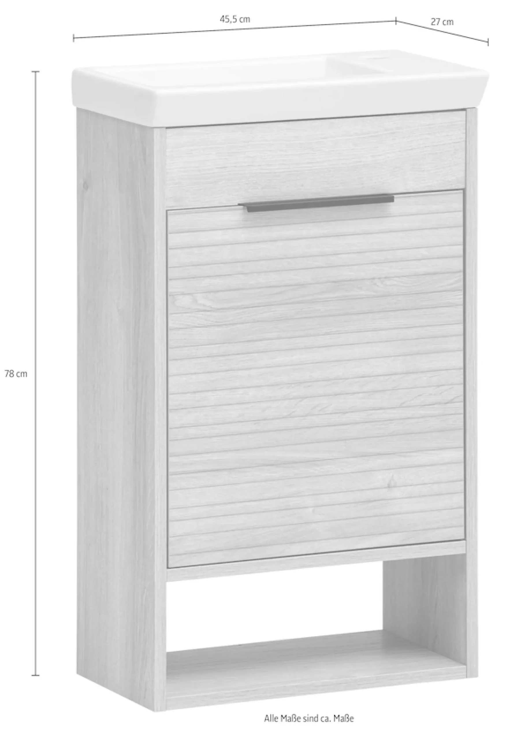 Schildmeyer Waschtisch »Mads, Waschtisch, melaminharzbeschichtet,Made in Germany, B: 45 cm« 1 Stk. tlg. Solide Verarbeitung - Dieses Produkt ist in Deutschland gefertigt