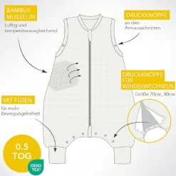 Schlummersack Babyschlafsack »Schlafsack mit Füßen 0.5 Tog«