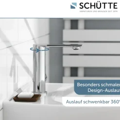 Schütte Waschtischarmatur »ARIZONA« Wasserhahn Ablaufgarnitur Exzenter Energiesparende Cold-Start-Funktion