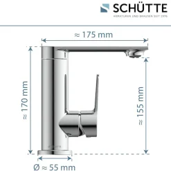 Schütte Waschtischarmatur »ARIZONA« Wasserhahn Ablaufgarnitur Exzenter Energiesparende Cold-Start-Funktion