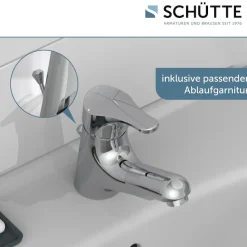 Schütte Waschtischarmatur »Attica« Set,mit herausziehbarer Brause und Zugstange, Wasserhahn, Mischbatterie