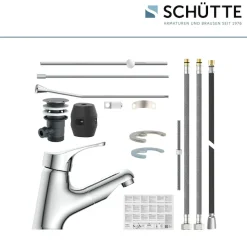 Schütte Waschtischarmatur »Attica« Set,mit herausziehbarer Brause und Zugstange, Wasserhahn, Mischbatterie
