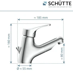 Schütte Waschtischarmatur »Attica« Set,mit herausziehbarer Brause und Zugstange, Wasserhahn, Mischbatterie