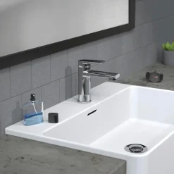 Schütte Waschtischarmatur »Liverpool« Wasserhahn mit Ablaufgarnitur, Mischbatterie mit Pop Up Abflussstopfen