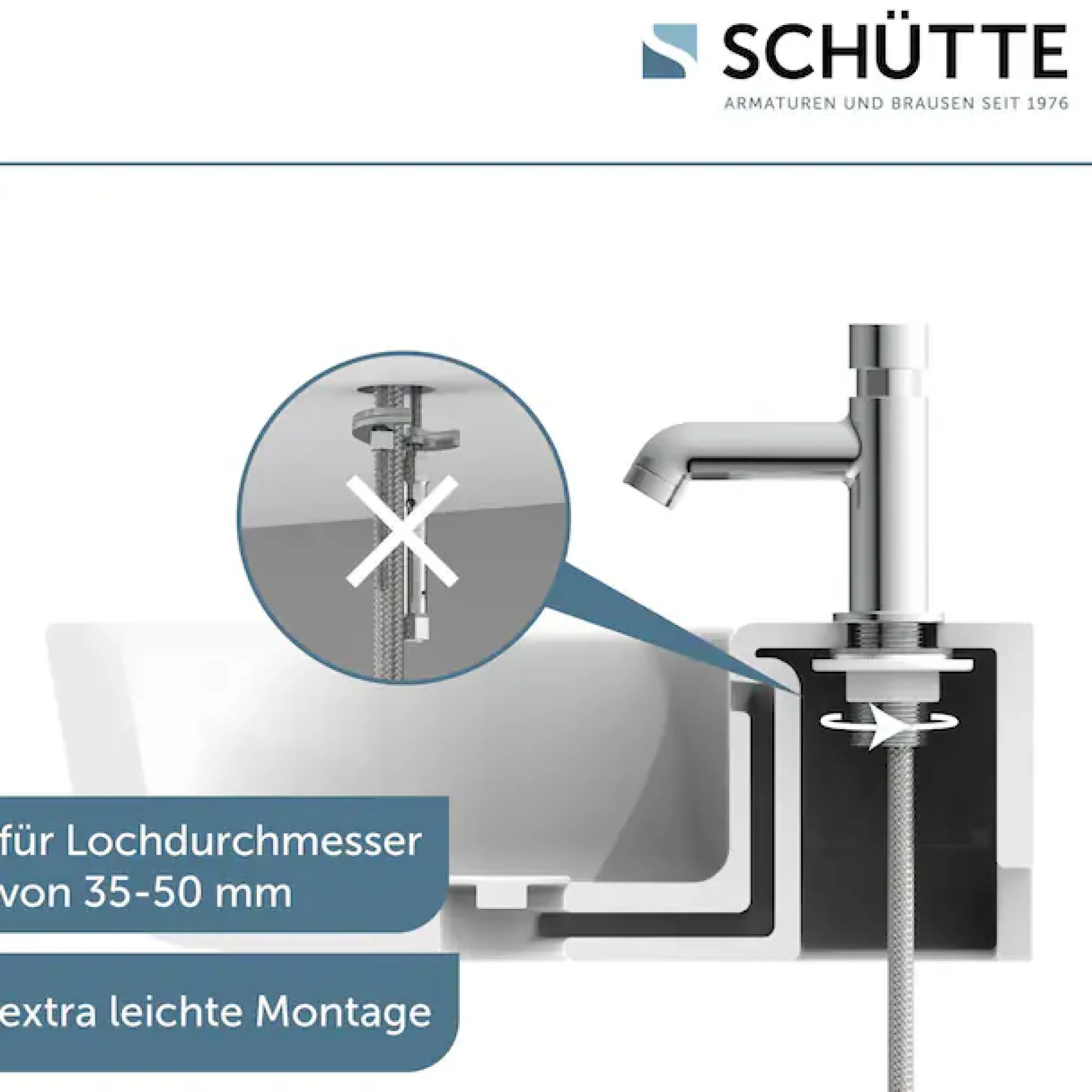 Schütte Waschtischarmatur »LIMA« - Kaltwasserarmatur aus Messing