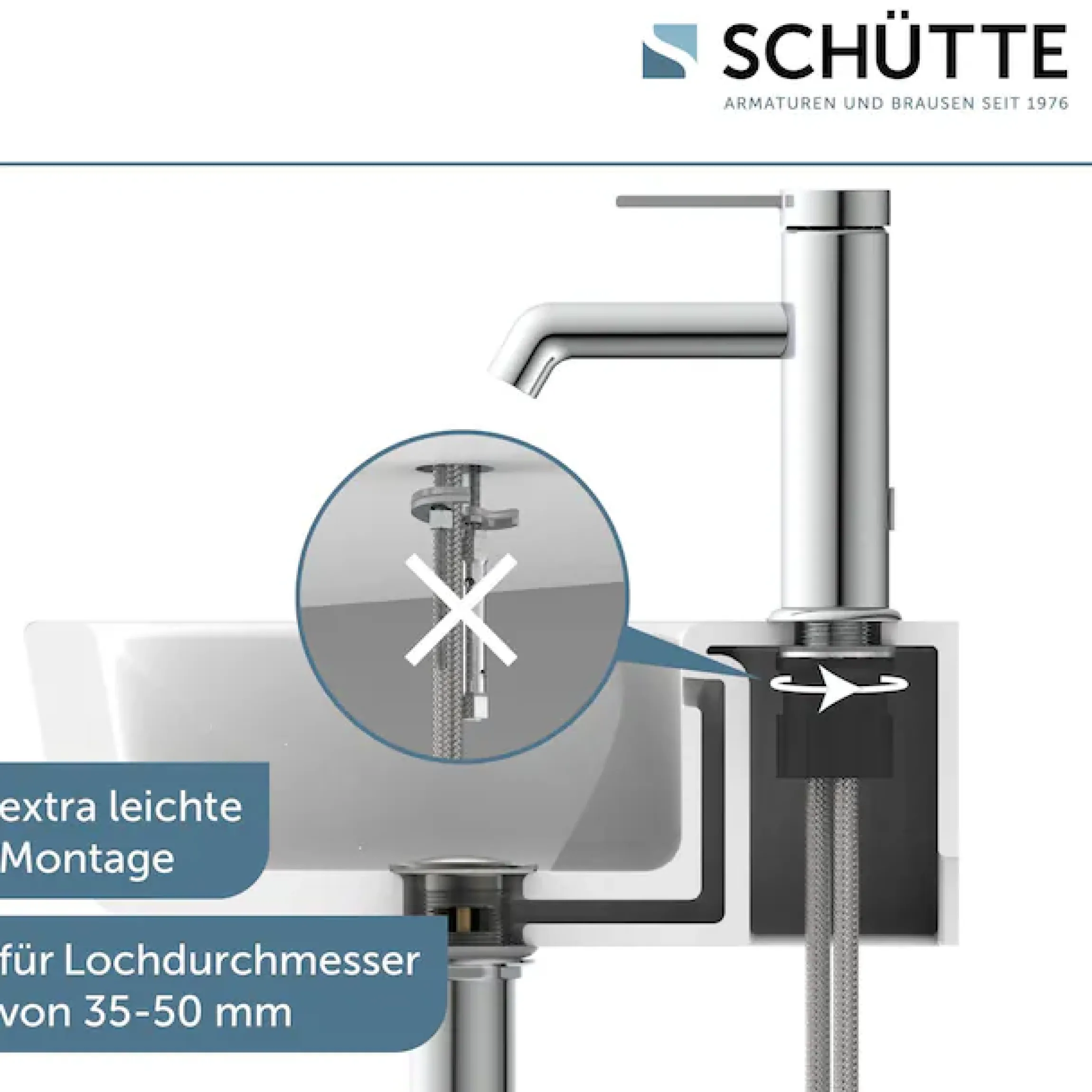 Schütte Waschtischarmatur »LOS ANGELES« Wasserhahn Bad, energiesparend, wassersparend