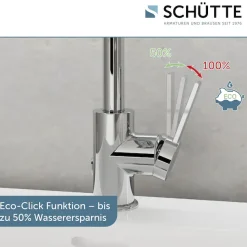 Schütte Waschtischarmatur »»LOS ANGELES«« 1 Stk. tlg. Praktische Cold-Start-Funktion zum Energiesparen
