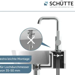 Schütte Waschtischarmatur »»LOS ANGELES«« 1 Stk. tlg. Praktische Cold-Start-Funktion zum Energiesparen