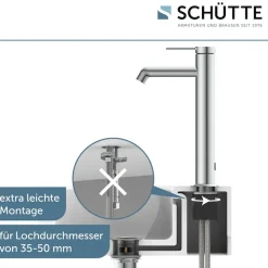 Schütte Waschtischarmatur »LOS ANGELES« Wasserhahn Bad, energiesparend, Aufsatzwaschbecken