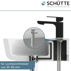 Schütte Waschtischarmatur »Madagaskar« Wasserhahn mit Ablaufgarnitur, Mischbatterie mit Pop Up Abflussstopfen
