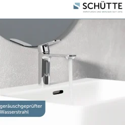 Schütte Waschtischarmatur »MONTANA« Wasserhahn Ablaufgarnitur Exzenter Energiesparende Cold-Start-Funktion