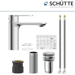 Schütte Waschtischarmatur »MONTANA« Wasserhahn Ablaufgarnitur Exzenter Energiesparende Cold-Start-Funktion