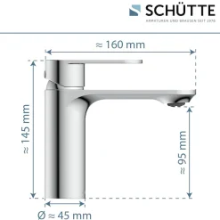 Schütte Waschtischarmatur »MONTANA« Wasserhahn Ablaufgarnitur Exzenter Energiesparende Cold-Start-Funktion