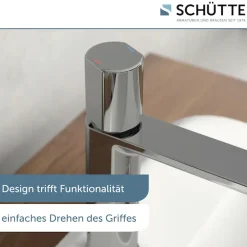 Schütte Waschtischarmatur »NEW YORK« Wasserhahn mit Ablaufgarnitur, Mischbatterie mit Pop Up Abflussstopfen