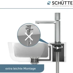 Schütte Waschtischarmatur »NEW YORK« Wasserhahn mit Ablaufgarnitur, Mischbatterie mit Pop Up Abflussstopfen