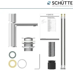 Schütte Waschtischarmatur »NEW YORK« Wasserhahn mit Ablaufgarnitur, Mischbatterie mit Pop Up Abflussstopfen