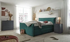 set one by Musterring Boxspringbett »Florida« in modernem Cord-Bezug, mit Bettkasten, in 3 Größen erhältlich
