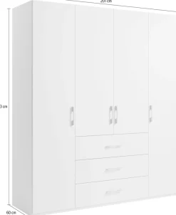 set one by Musterring Drehtürenschrank »Henderson« mit 3 Schubladen, inkl. Fachböden und Kleiderstangen