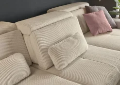 set one by Musterring Ecksofa »SO 3400 Sitzhöhe 47cm oder 49cm, Sitztiefe verstellbar, B/T: 307/195cm« whlw. mit Funktion, Kaltschaum, in Cord, natur, Sitzhöhe 47