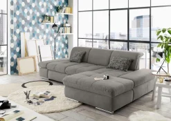 set one by Musterring Ecksofa »SO4100 V« mit verstellbaren Kopfteilen, wahlweise mit Funktionen, Cord-Bezug