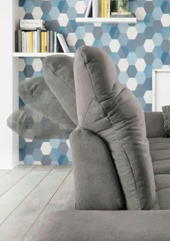 set one by Musterring Ecksofa »SO4100 V« mit verstellbaren Kopfteilen, wahlweise mit Funktionen, Cord-Bezug
