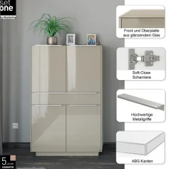 set one by Musterring Highboard »Reno« 1 Stk. tlg. Mit Sockel in diversen Farben, 148 cm Höhe & Farbauswahl