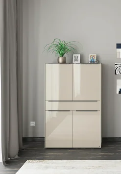 set one by Musterring Highboard »Reno« 1 Stk. tlg. Mit Gleitern und in verschiedenen Farben erhältlich