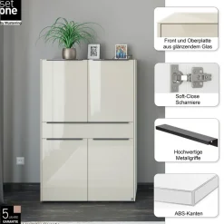 set one by Musterring Highboard »Reno« 1 Stk. tlg. Mit Gleitern und in verschiedenen Farben erhältlich