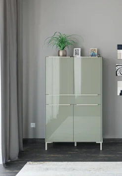 set one by Musterring Highboard »Reno« 1 Stk. tlg. Mit Winkelfuß in diversen Farben, 154 cm Höhe & Farbauswahl