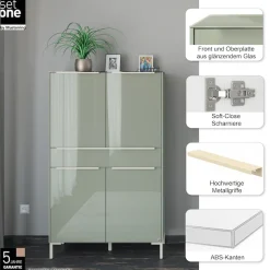 set one by Musterring Highboard »Reno« 1 Stk. tlg. Mit Winkelfuß in diversen Farben, 154 cm Höhe & Farbauswahl