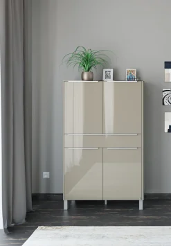 set one by Musterring Highboard »Reno« 1 Stk. tlg. Mit Vierkantfuß in diversen Farben, 152 cm Höhe & Farbauswahl
