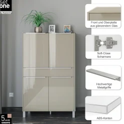 set one by Musterring Highboard »Reno« 1 Stk. tlg. Mit Vierkantfuß in diversen Farben, 152 cm Höhe & Farbauswahl