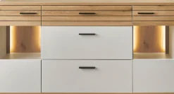 set one by Musterring Sideboard »Quincy« 1 Stk. tlg. Mit Glasausschnitt und LED, in Anthrazit/Lichtgrau erhältlich, 160 cm