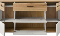 set one by Musterring Sideboard »Quincy« 1 Stk. tlg. Mit Glasausschnitt und LED, in Anthrazit/Lichtgrau erhältlich, 160 cm