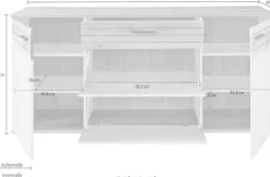 set one by Musterring Sideboard »Quincy« 1 Stk. tlg. Viel Stauraum, in Anthrazit oder Lichtgrau erhältlich, 180 cm breit